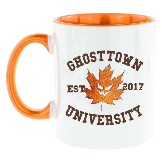 Ghosttown University Tasse bicolore orange