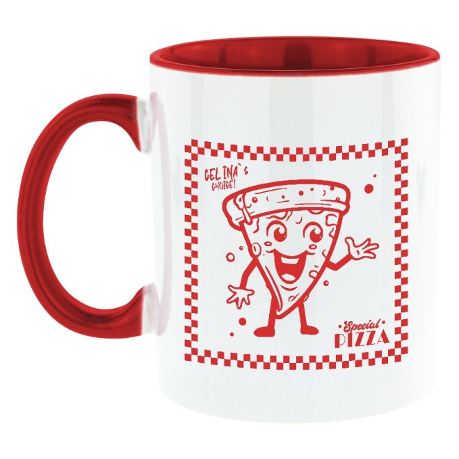 Pizza Club Tasse bicolore rouge