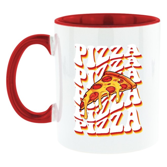 Pizza Passion Team Egg Tasse bicolore rouge