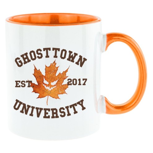 Ghosttown University Tasse bicolore orange