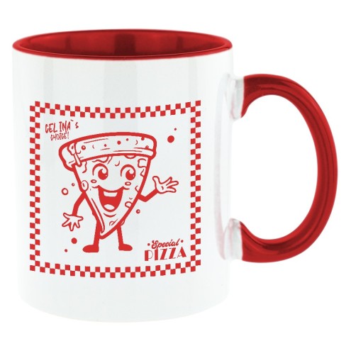 Pizza Club Tasse bicolore rouge