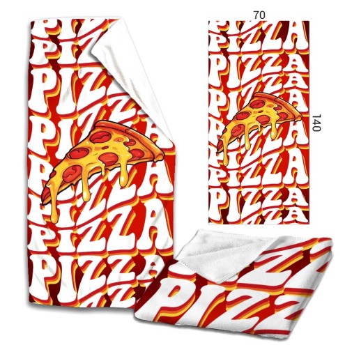 Pizza Passion Team Egg Serviette de bain en microfibre